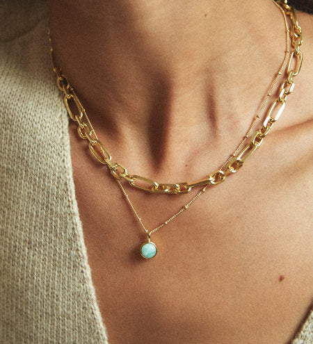Amazonite Healing Stone Necklace 18ct Gold Plate recommended