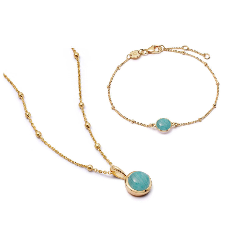 Amazonite Layering Set 18ct Gold Plate