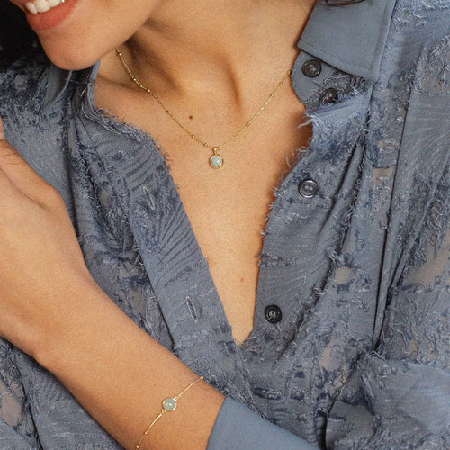 Amazonite Layering Set 18ct Gold Plate