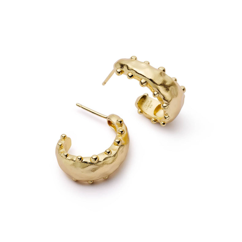 Amulet Bobble Hoop Earrings 18ct Gold Plate