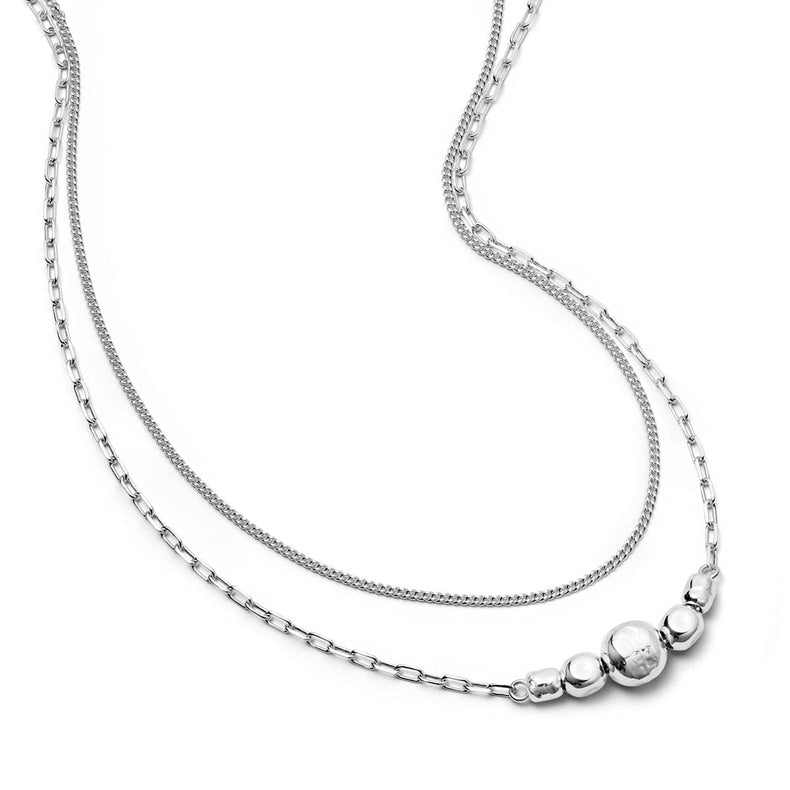 Amulet Bobble Layered Necklace Sterling Silver