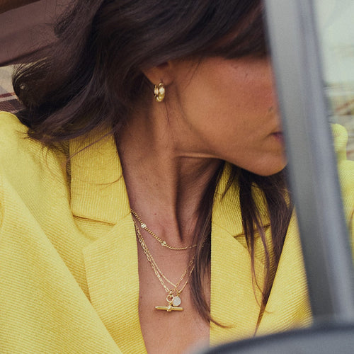 Amulet T Bar Necklace 18ct Gold Plate