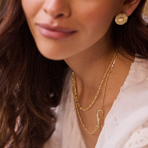 Apollo Carabiner Chain Necklace 18ct Gold Plate