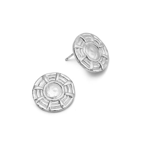 Apollo Oversized Stud Earrings Silver Plate