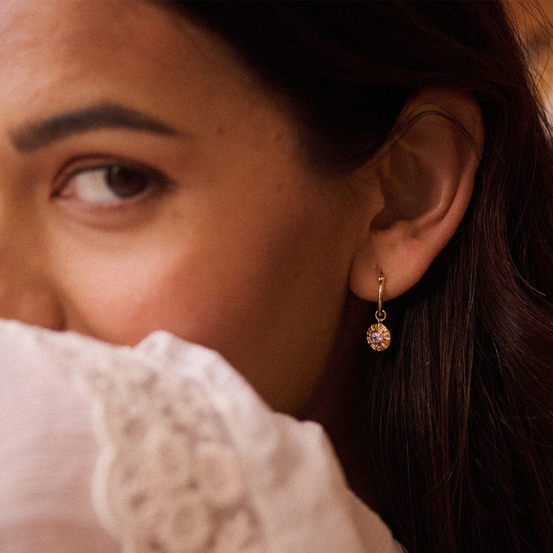 Apollo Sparkle Drop Earrings 18ct Gold Plate