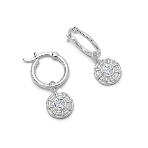 Apollo Sparkle Drop Earrings Sterling Silver