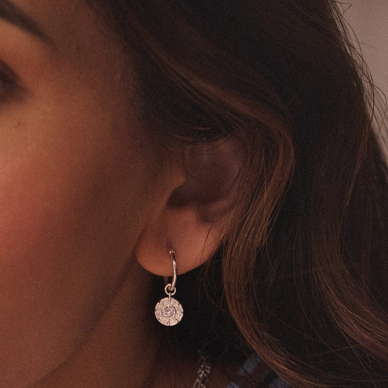 Apollo Sparkle Drop Earrings Sterling Silver