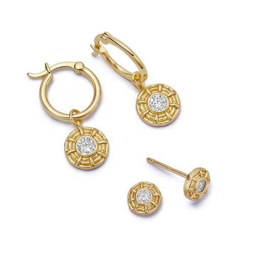 Apollo Sparkle Earring Stack 18ct Gold Plate