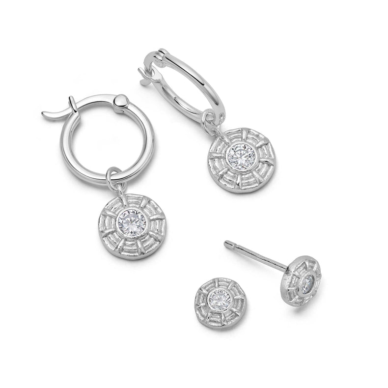 Apollo Sparkle Earring Stack Sterling Silver