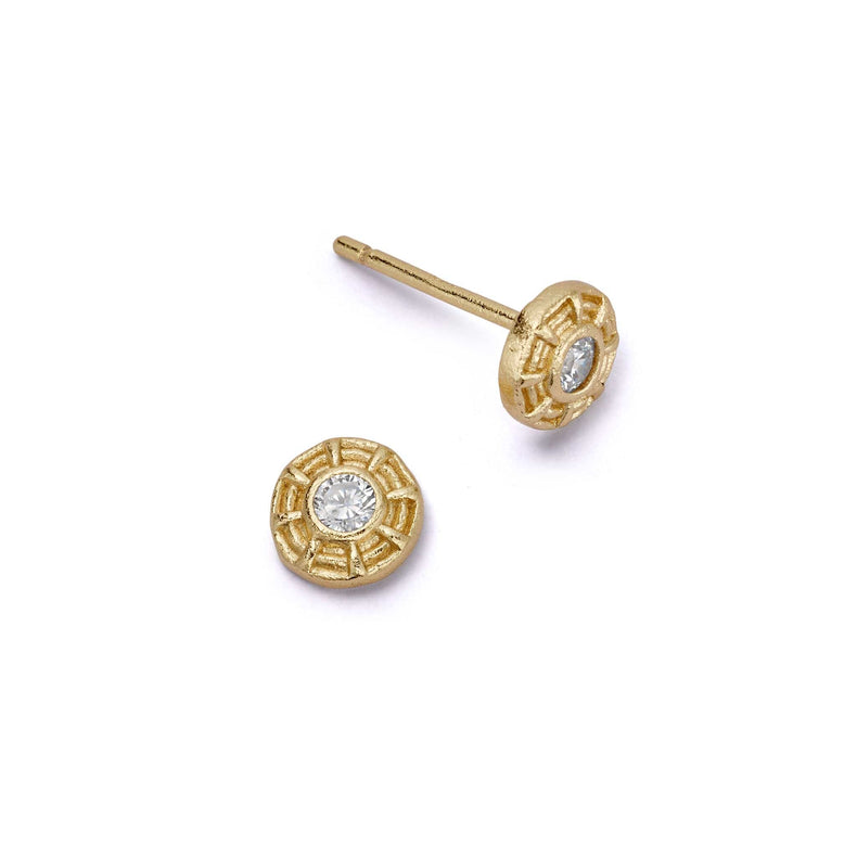 Apollo Sparkle Stud Earrings 18ct Gold Plate