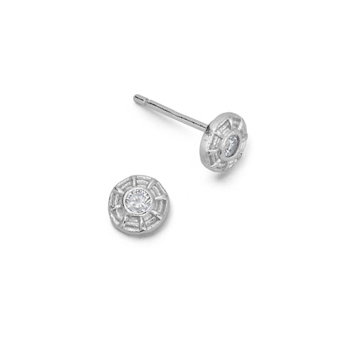 Apollo Sparkle Stud Earrings Sterling Silver