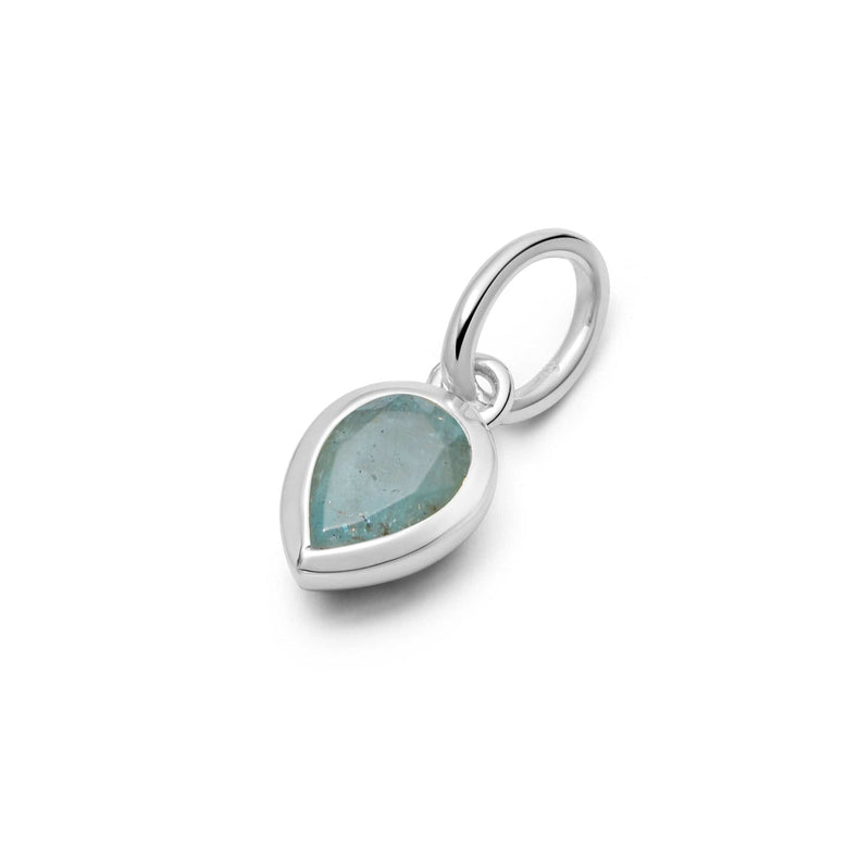 Aquamarine March Birthstone Charm Pendant Sterling Silver recommended