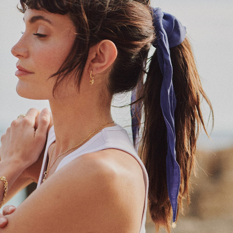 arkitaip Scarf & Spiral Earrings Layering Set 18ct Gold Plate