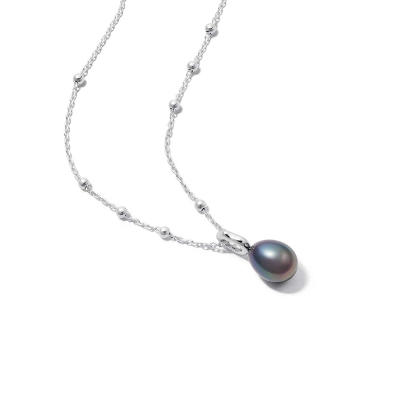 Baroque Black Pearl Pendant Necklace Sterling Silver recommended