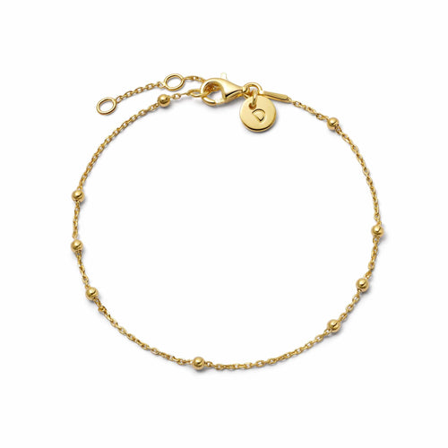 Beaded Layering Chain Bracelet 18ct Gold Plate