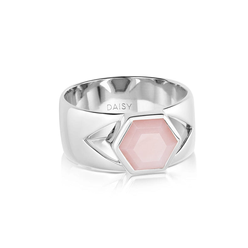 Beloved Bold Pink Opal Band Ring Sterling Silver recommended