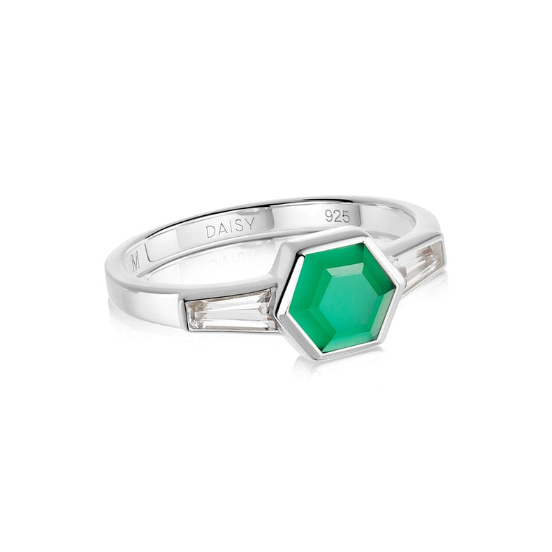 Beloved Green Onyx Hexagon Ring Sterling Silver recommended