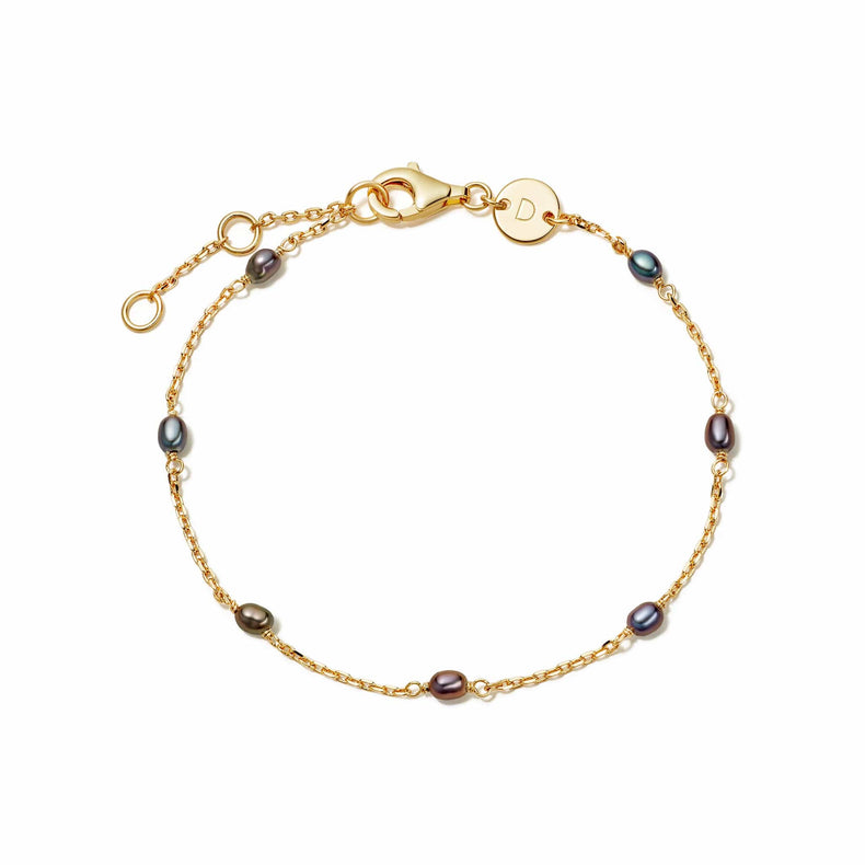 Black Seed Pearl Chain Bracelet 18ct Gold Plate recommended
