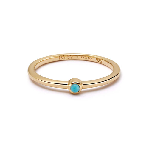 Turquoise Healing Stone Ring 18ct Gold Plate