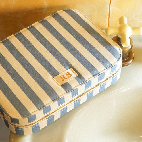 Blue Stripe Large Jewellery Case