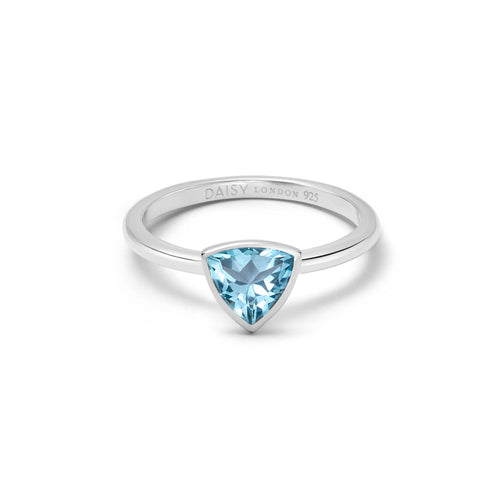 Blue Topaz December Birthstone Ring Sterling Silver
