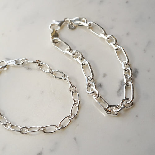 Chunky Bracelet Set Sterling Silver