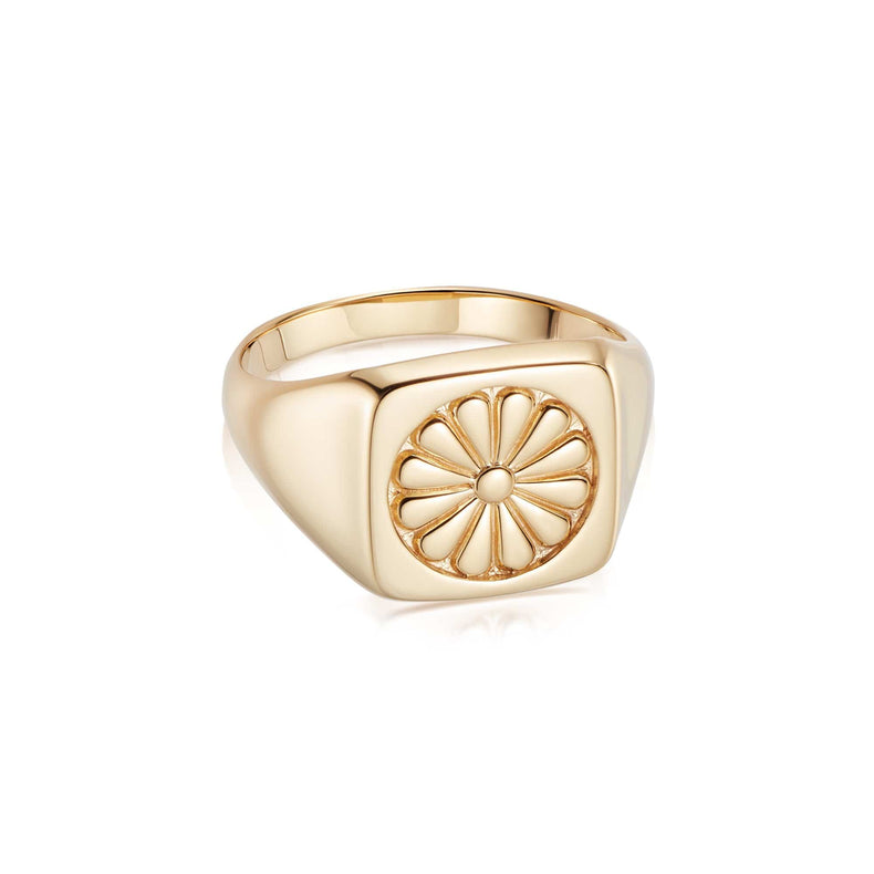 Daisy Bloom Signet Ring 18ct Gold Plate recommended