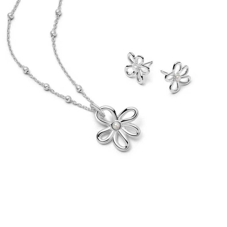 Daisy Bow Layering Set Sterling Silver