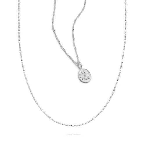 Daisy Twist Necklace Layering Set Sterling Silver