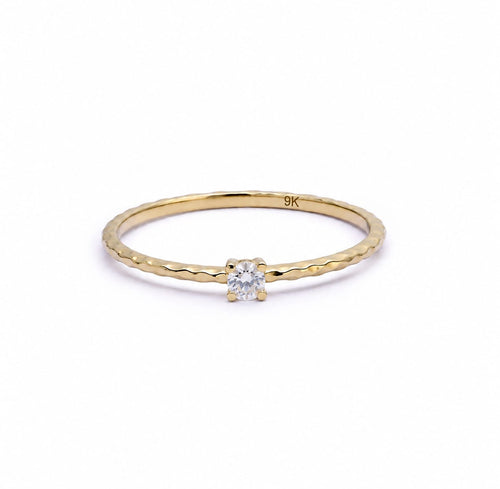 Diamond April Birthstone Ring 9ct Solid Gold