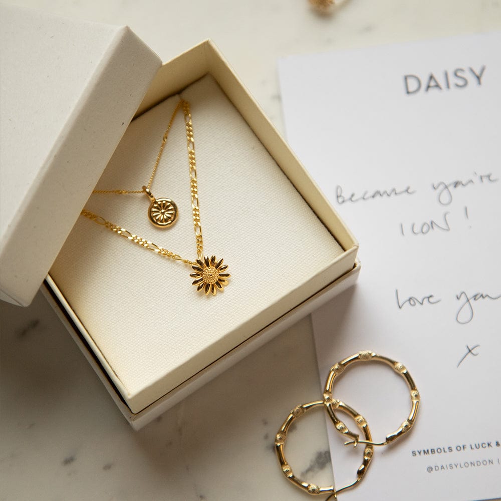 Daisy Necklace, Gold 12mm Daisy Necklace Online Daisy London