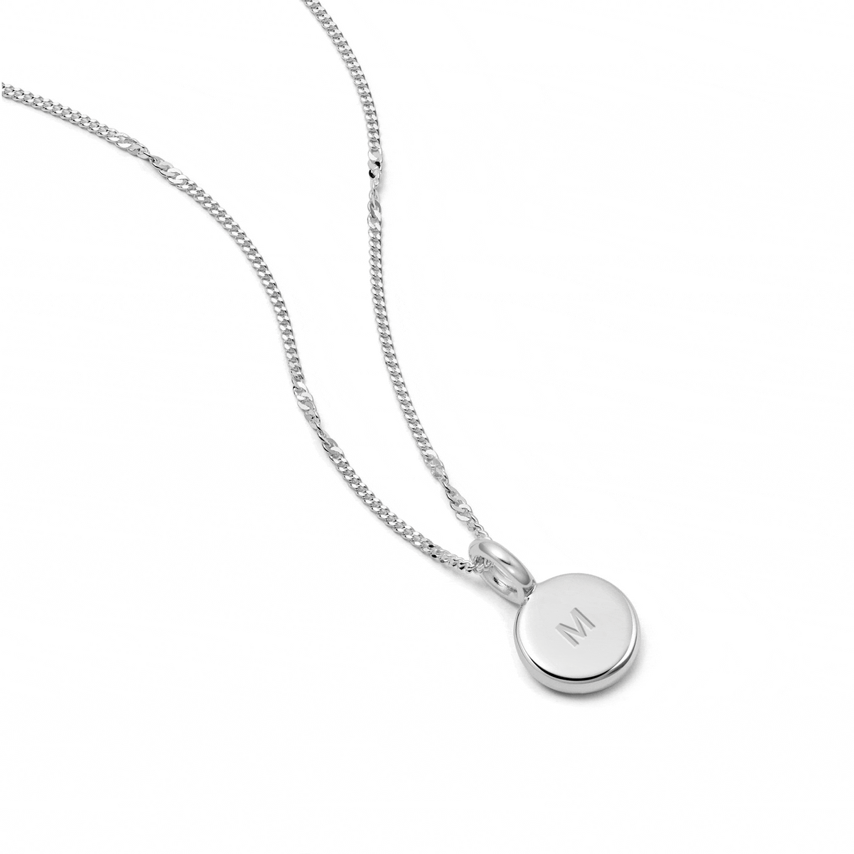 Engravable Mini Pendant Sterling Silver Daisy London
