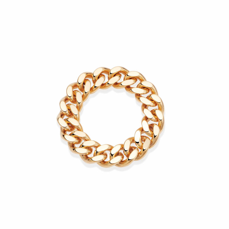 Estée Lalonde Chunky Curb Chain Ring 18ct Gold Plate recommended