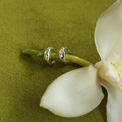 Estée Lalonde Chunky Sapphire Hoop Earrings Sterling Silver