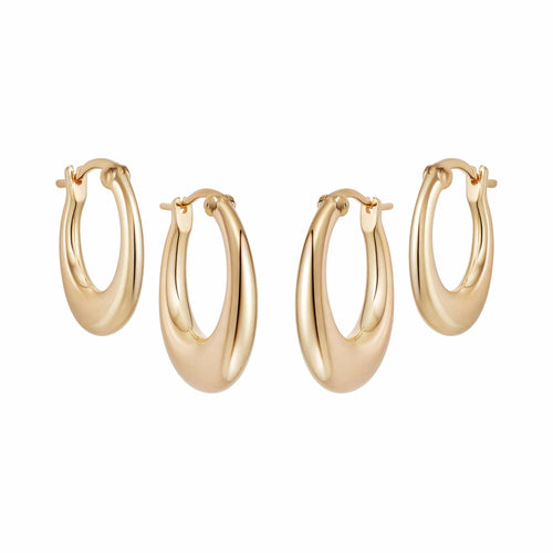 Estée Lalonde Ellipse Earring Layering Set 18ct Gold Plate
