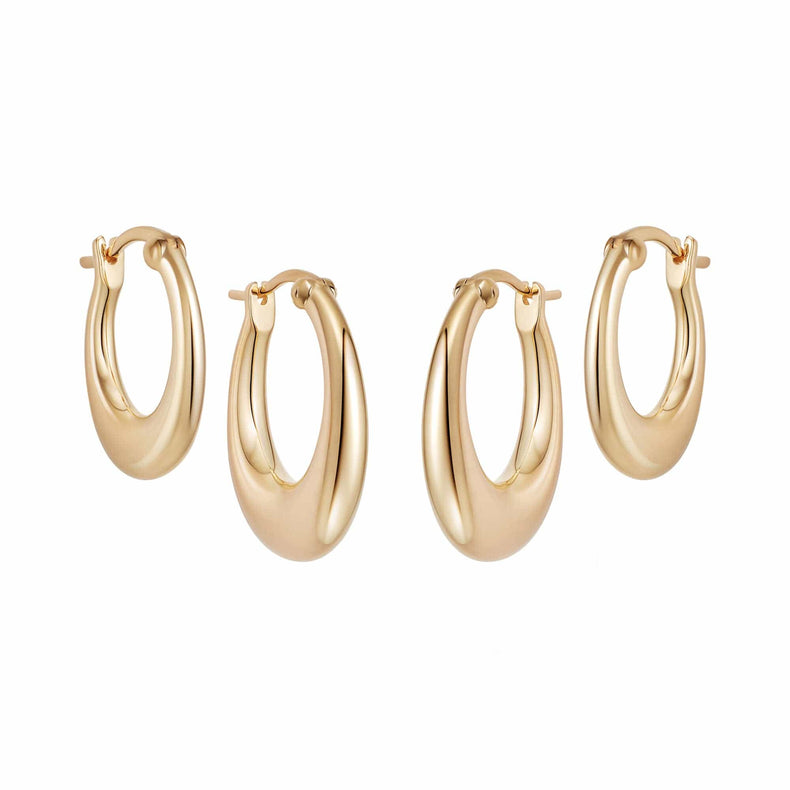 Estée Lalonde Ellipse Earring Layering Set 18ct Gold Plate