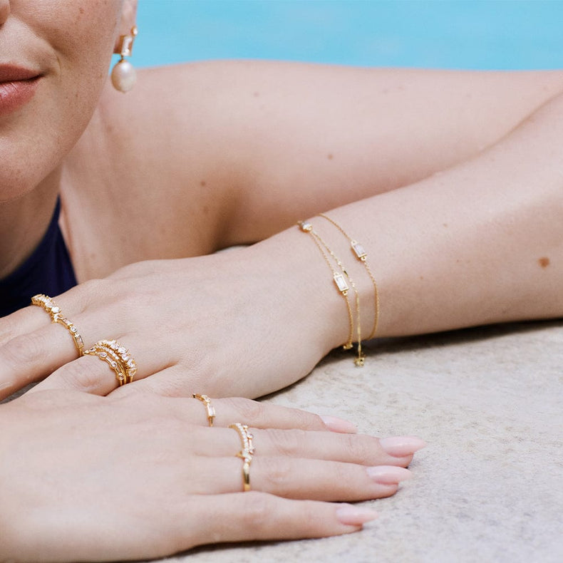 Estée Lalonde Fine Baguette Sapphire Bracelet 14ct Solid Gold