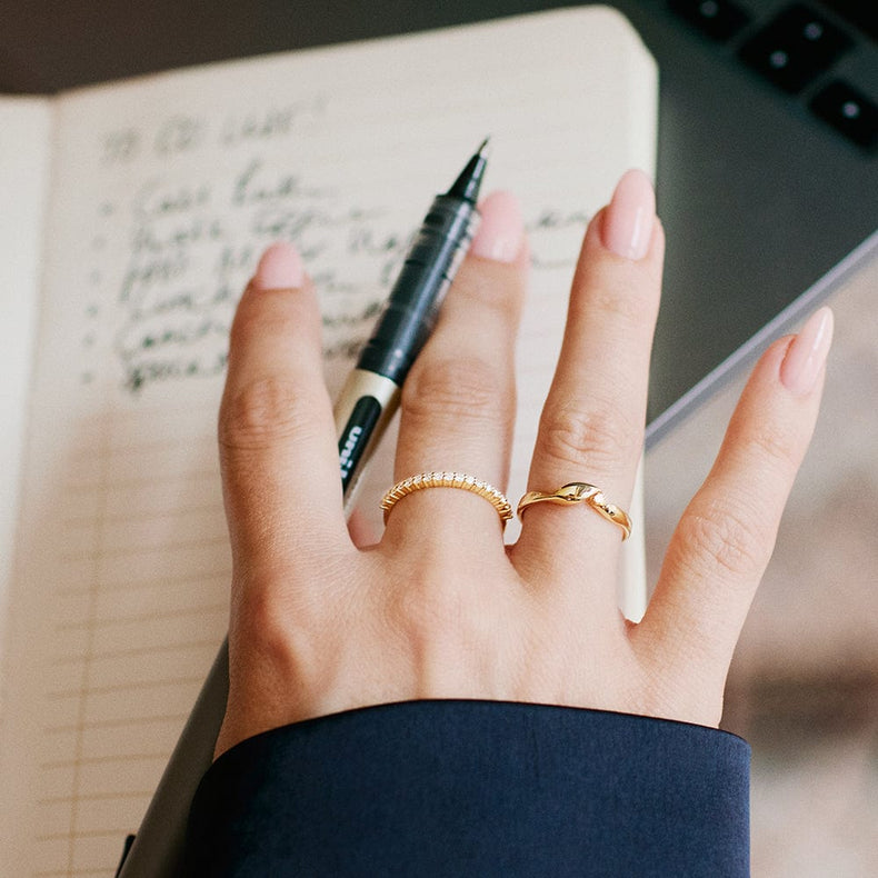 Estée Lalonde Fine Diamond Ring Stack 14ct Solid Gold
