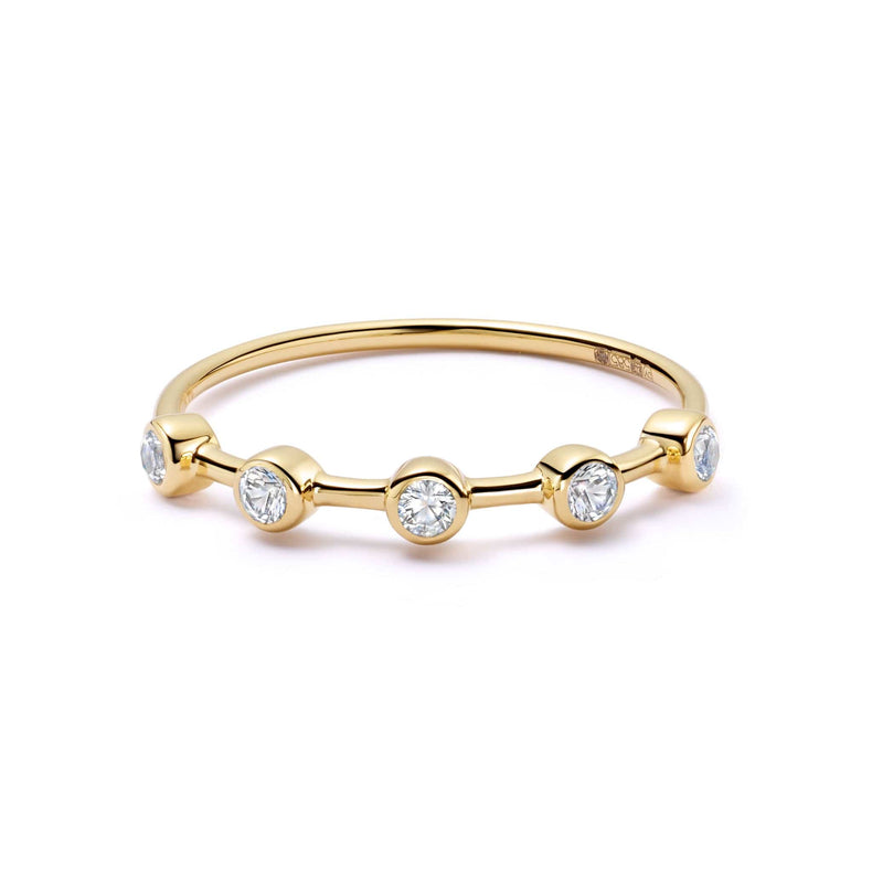 Estée Lalonde Fine Round Sapphire Ring 14ct Solid Gold