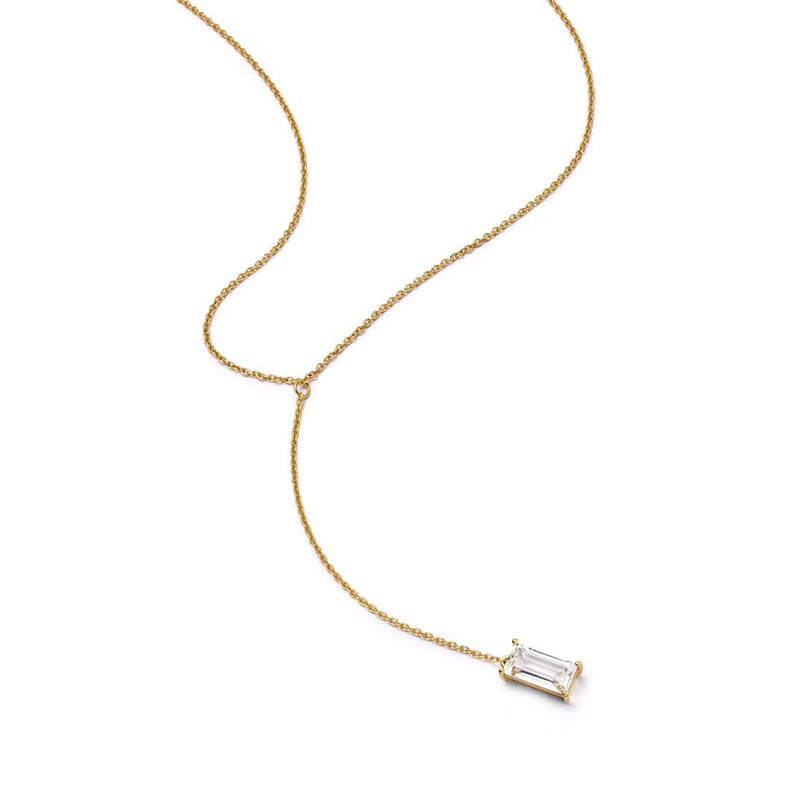 Estée Lalonde Fine Sapphire Lariat Necklace 14ct Solid Gold