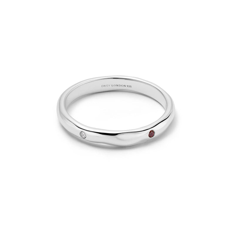 Estée Lalonde Garnet & Sapphire Band Ring Sterling Silver