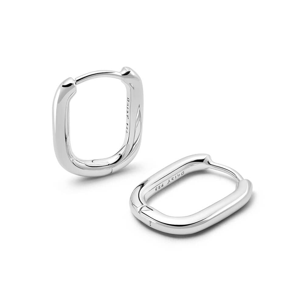 Estée Lalonde Mini Square Hoop Earrings Sterling Silver – Daisy London