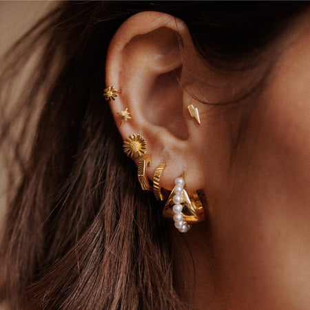 Estée Lalonde Octagonal Huggie Hoop Earrings 18ct Gold Plate recommended