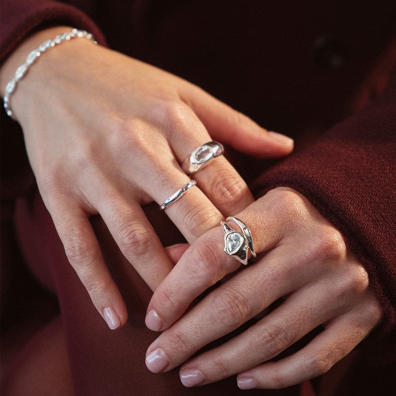 Estée Lalonde Sapphire Organic Ring Stack Sterling Silver
