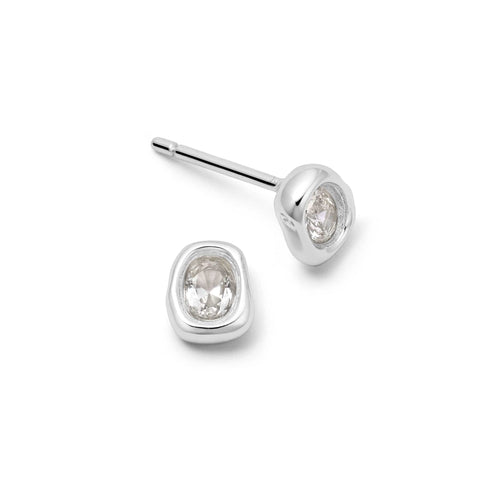 Estée Lalonde Sapphire Organic Stud Earrings Sterling Silver