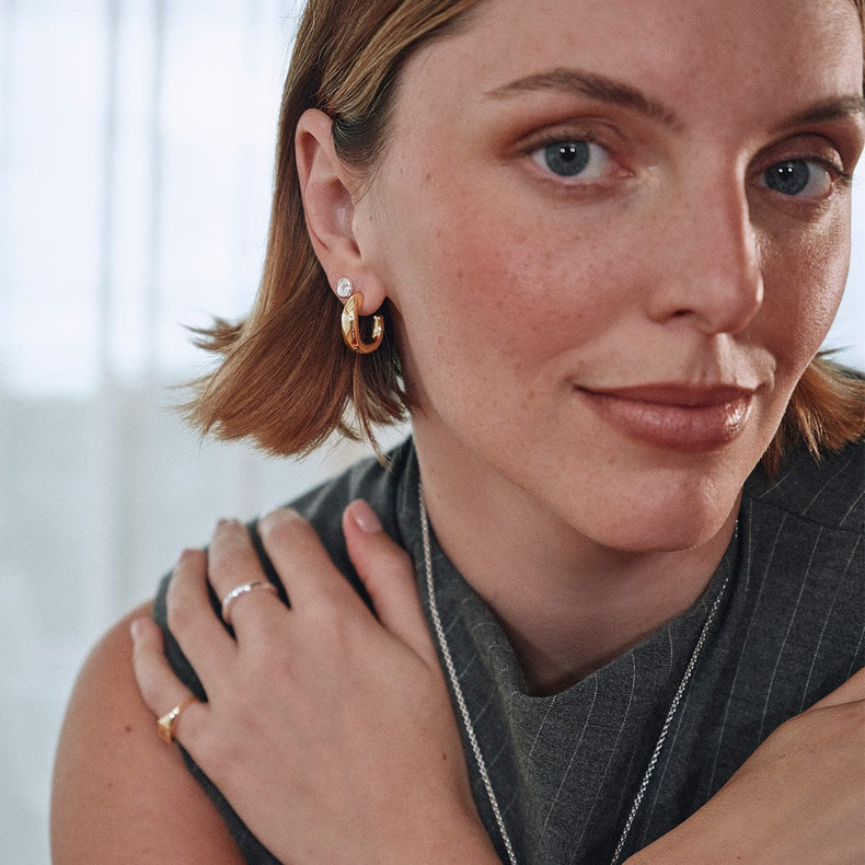 Estée Lalonde Sapphire Organic Stud Earrings Sterling Silver