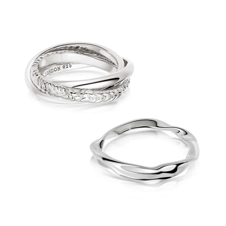 Estée Lalonde Trinity Ring Stack Sterling Silver