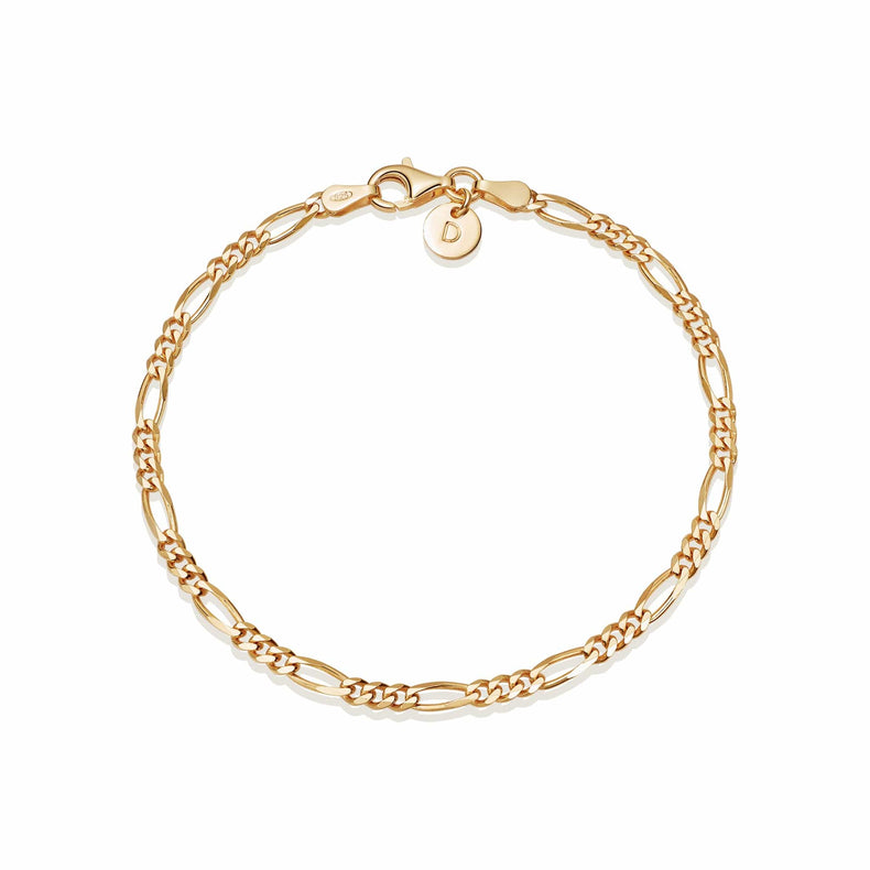 Fine Figaro Chain Bracelet 18ct Gold Plate