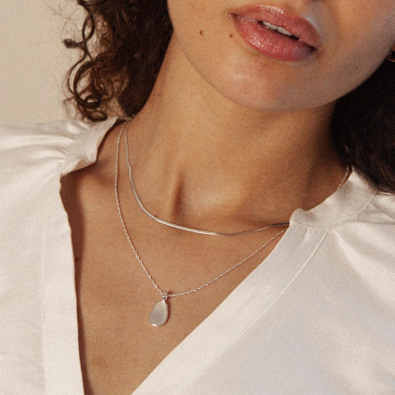 Fine Mother Of Pearl Layering Set Sterling Silver