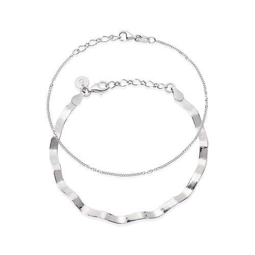 Estée Lalonde Forever Wavy Bracelet Set Sterling Silver